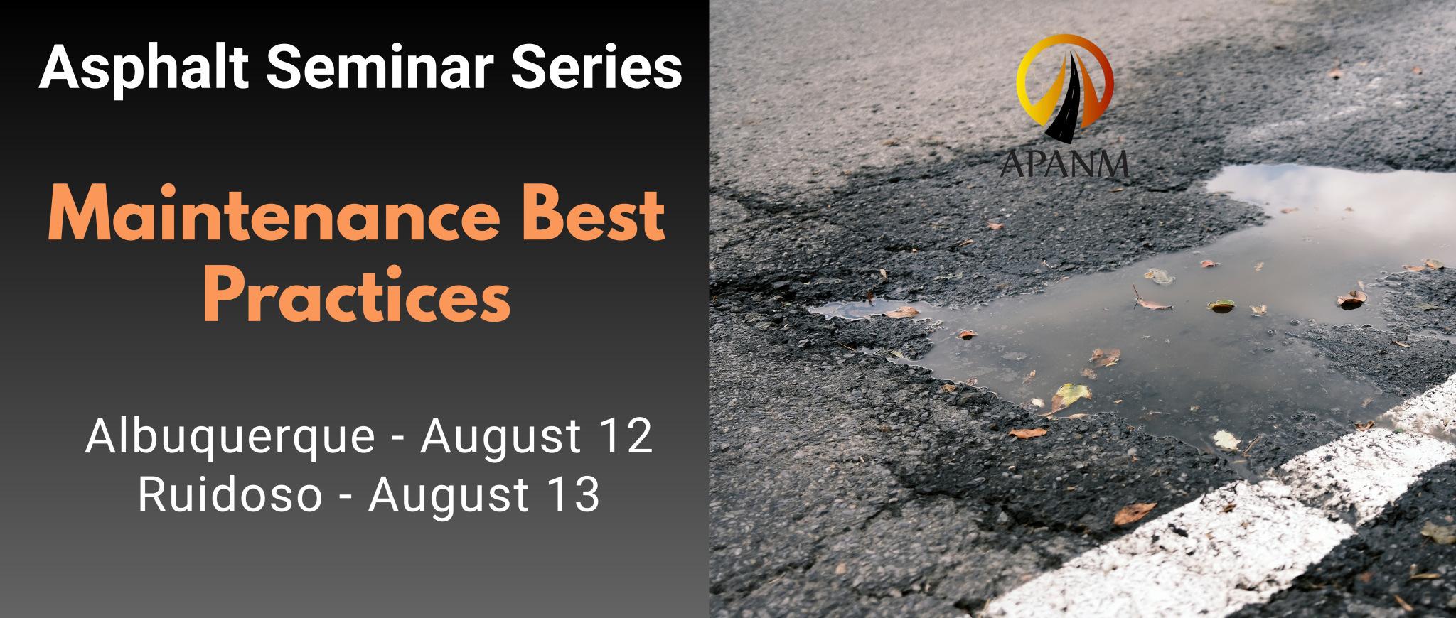 APANM Asphalt Seminar Series August 2025